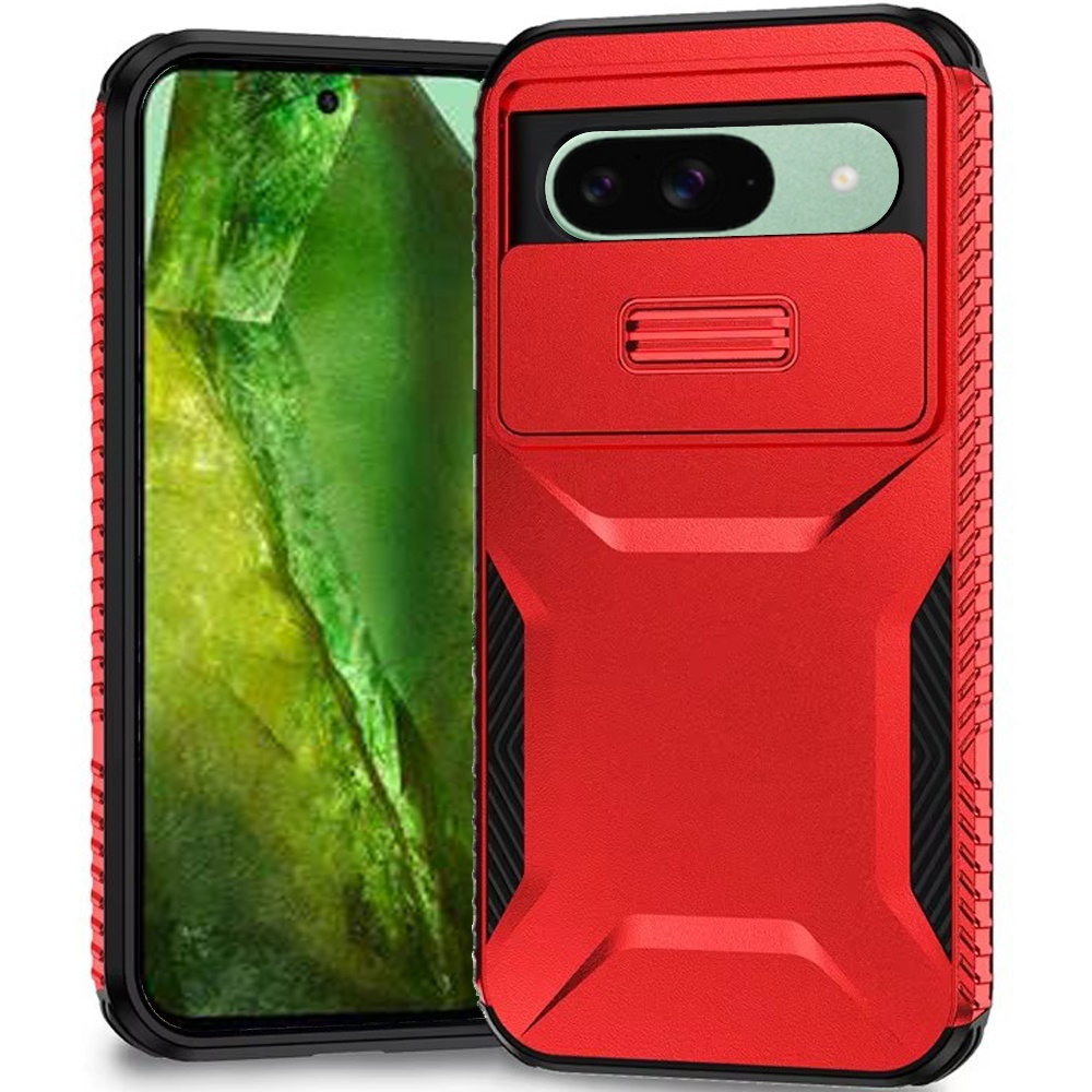 For Pixel 8A Ultimate U Design Hybrid with Camera Window Covering - Red