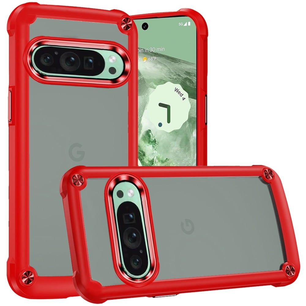 For Google Pixel 9 6.3inch Ultimate CaseX Transparent Hybrid Case with Metal Buttons And Camera Edge