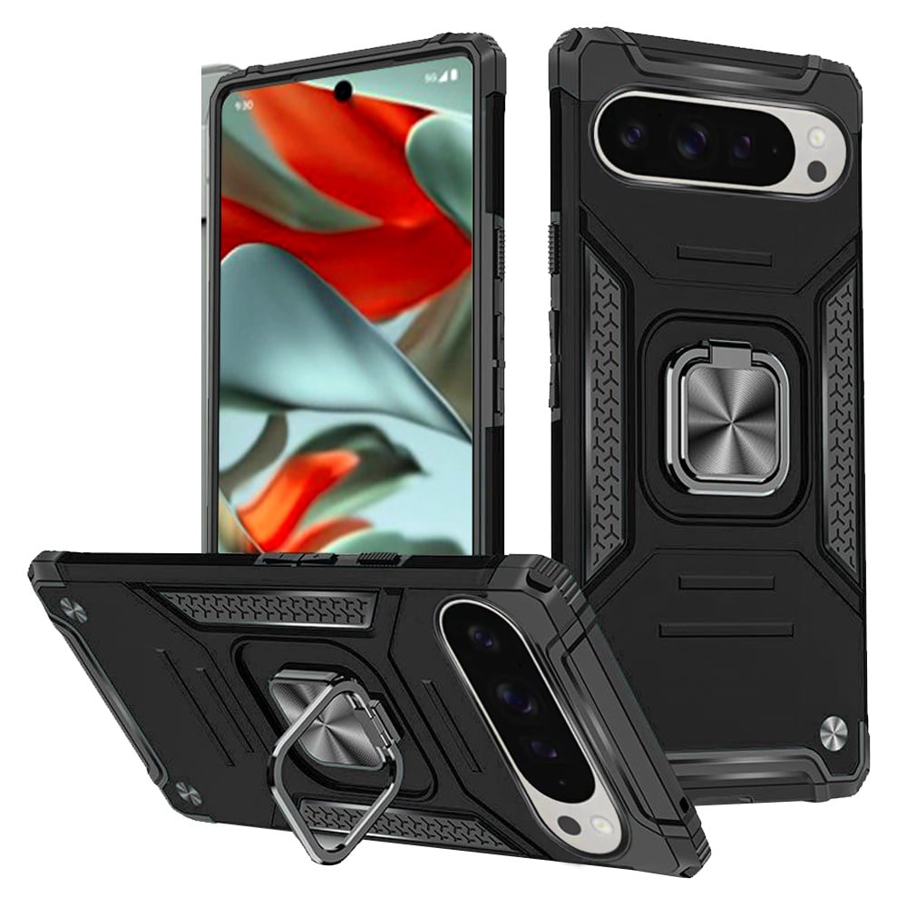 For Google Pixel 9 6.3inch Robust Magnetic Kickstand Hybrid - Black