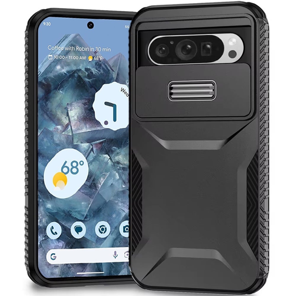 For Google Pixel 9 Pro 6.8inch Ultimate U Design Hybrid with Camera Window Covering - Black