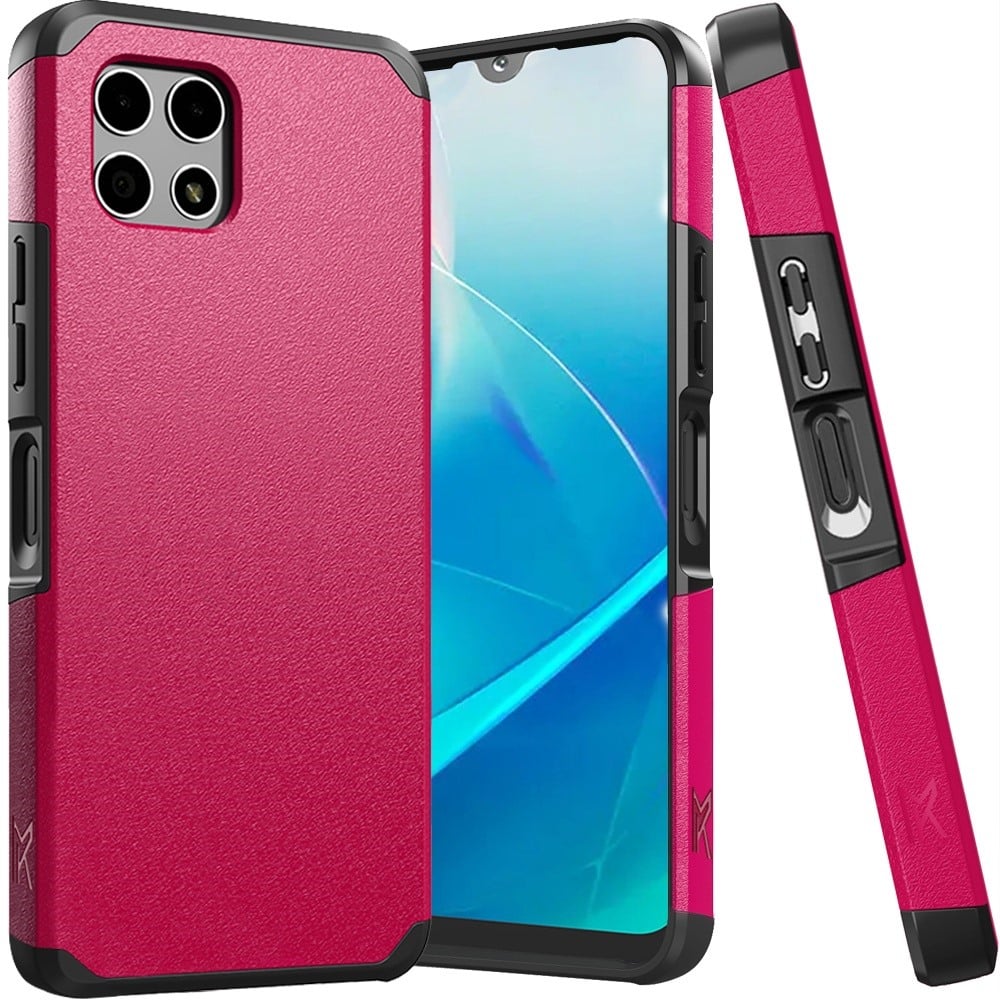 For REVVL 7 5G Tough Strong Hybrid (Magnet Mount Friendly) Case Cover - Hot Pink