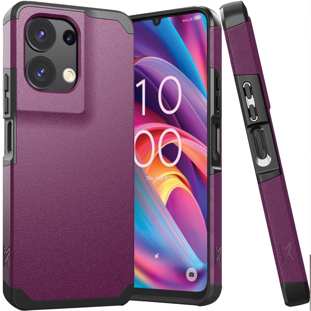 For TCL K32 / K33 5G Tough Strong Hybrid (Magnet Mount Friendly) Case Cover - Dark Purple