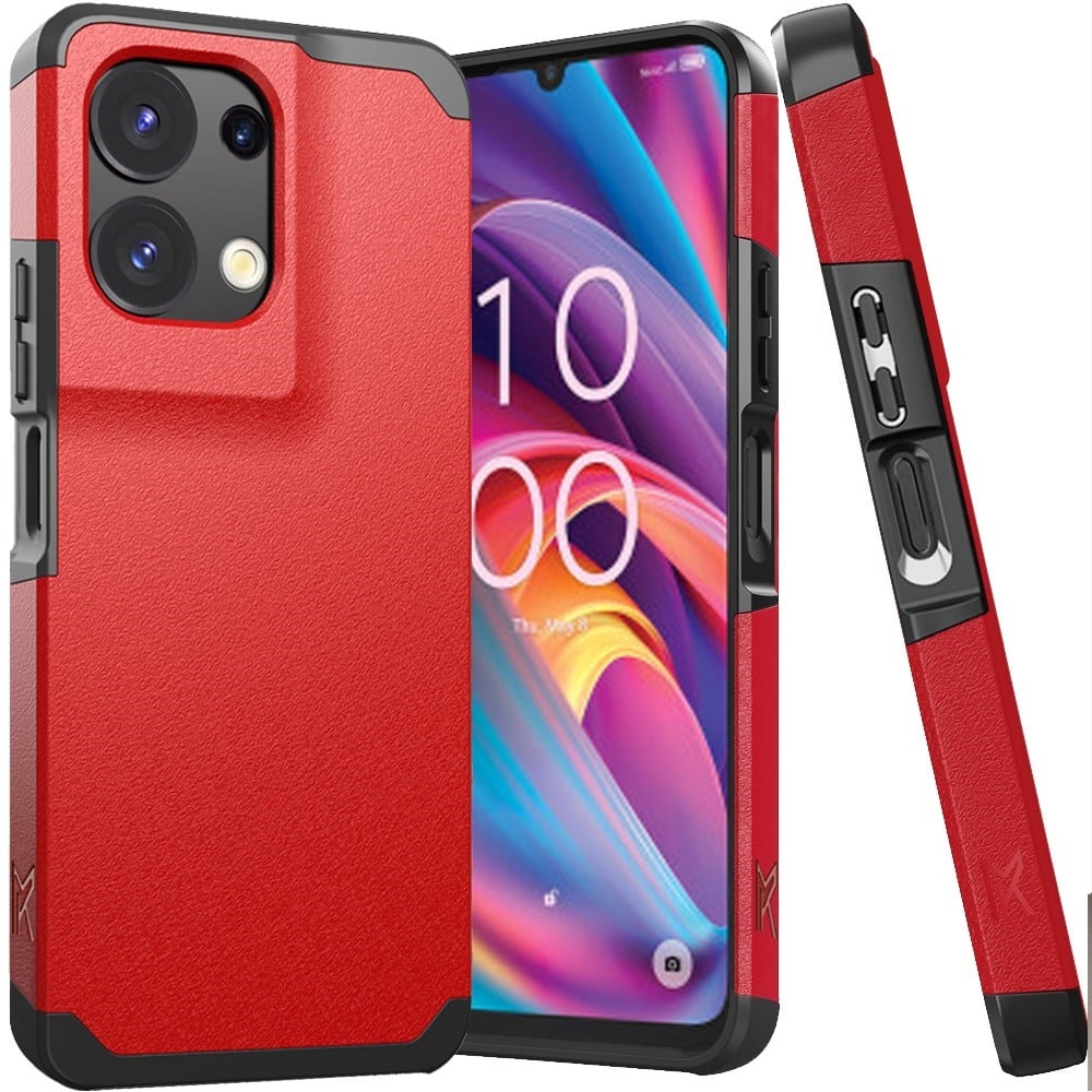 For TCL K32 / K33 5G Tough Strong Hybrid (Magnet Mount Friendly) Case Cover - Red