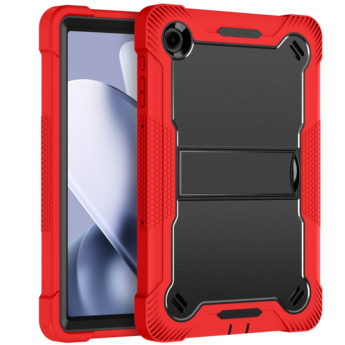 For TMobile Revvl Tab 2 Tough Tablet Strong Kickstand Hybrid Case Cover - Red