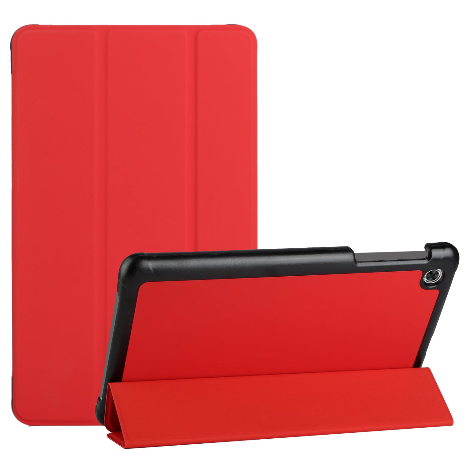 For Alcatel joy tab 2 Trifold Magnetic Closure PU Leather Case Cover - Red