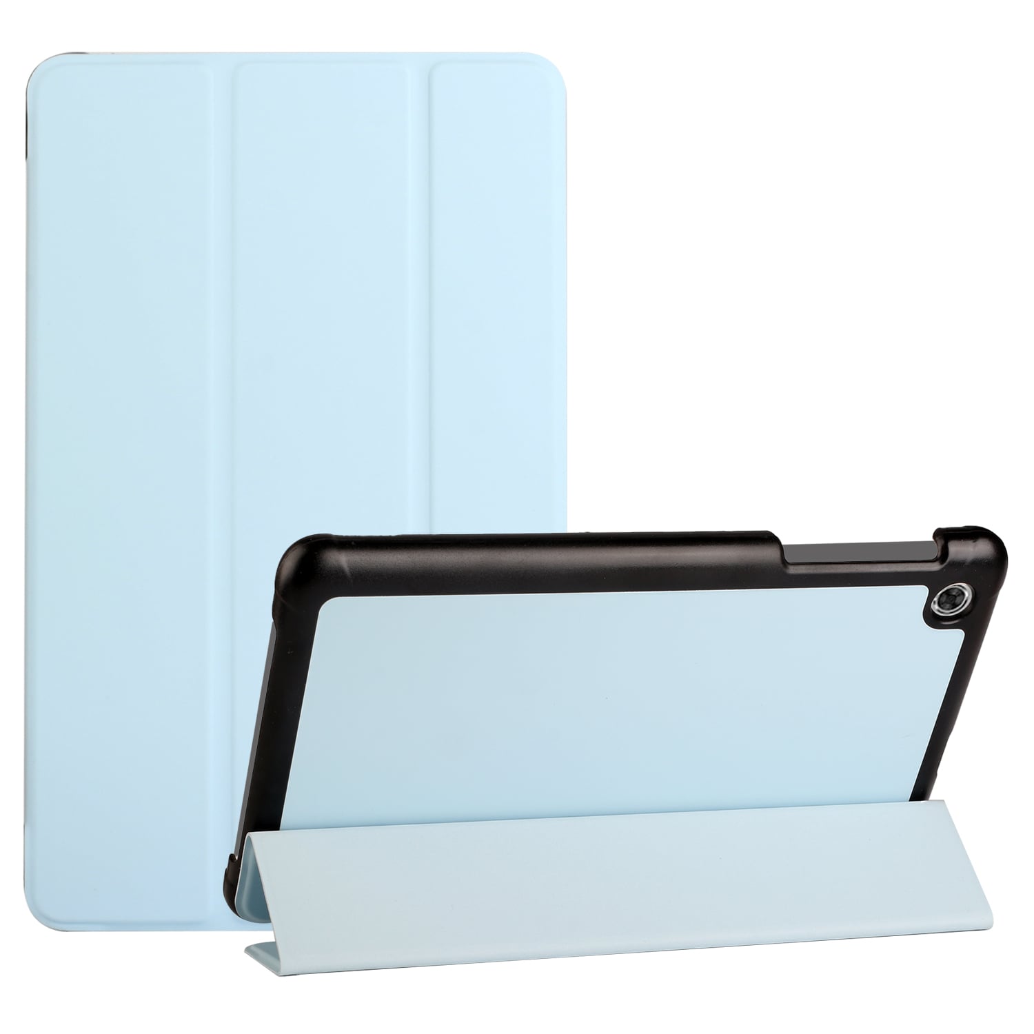 For Alcatel joy tab 2 Trifold Magnetic Closure PU Leather Case Cover - Light Blue