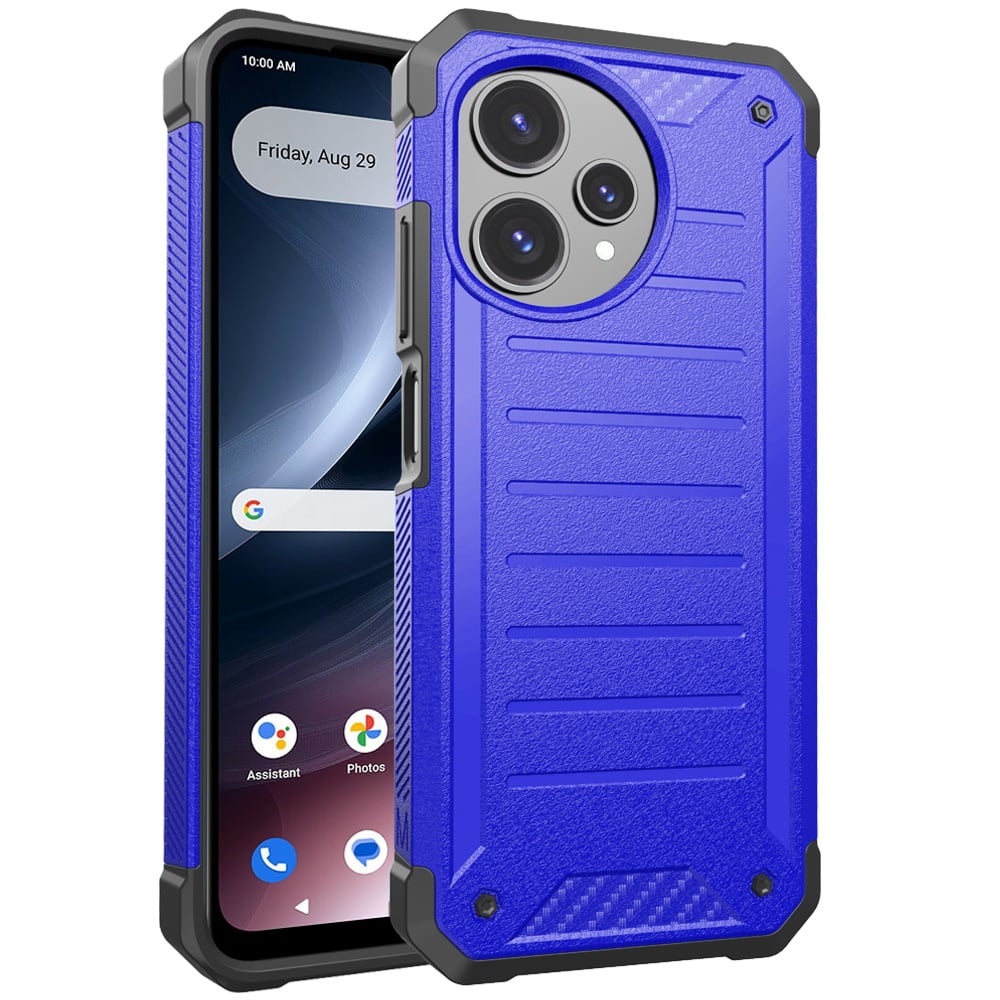 For Cricket Icon PRO (PRO Version Only) Premium Tough Lined Design Hybrid Case Cover - Blue