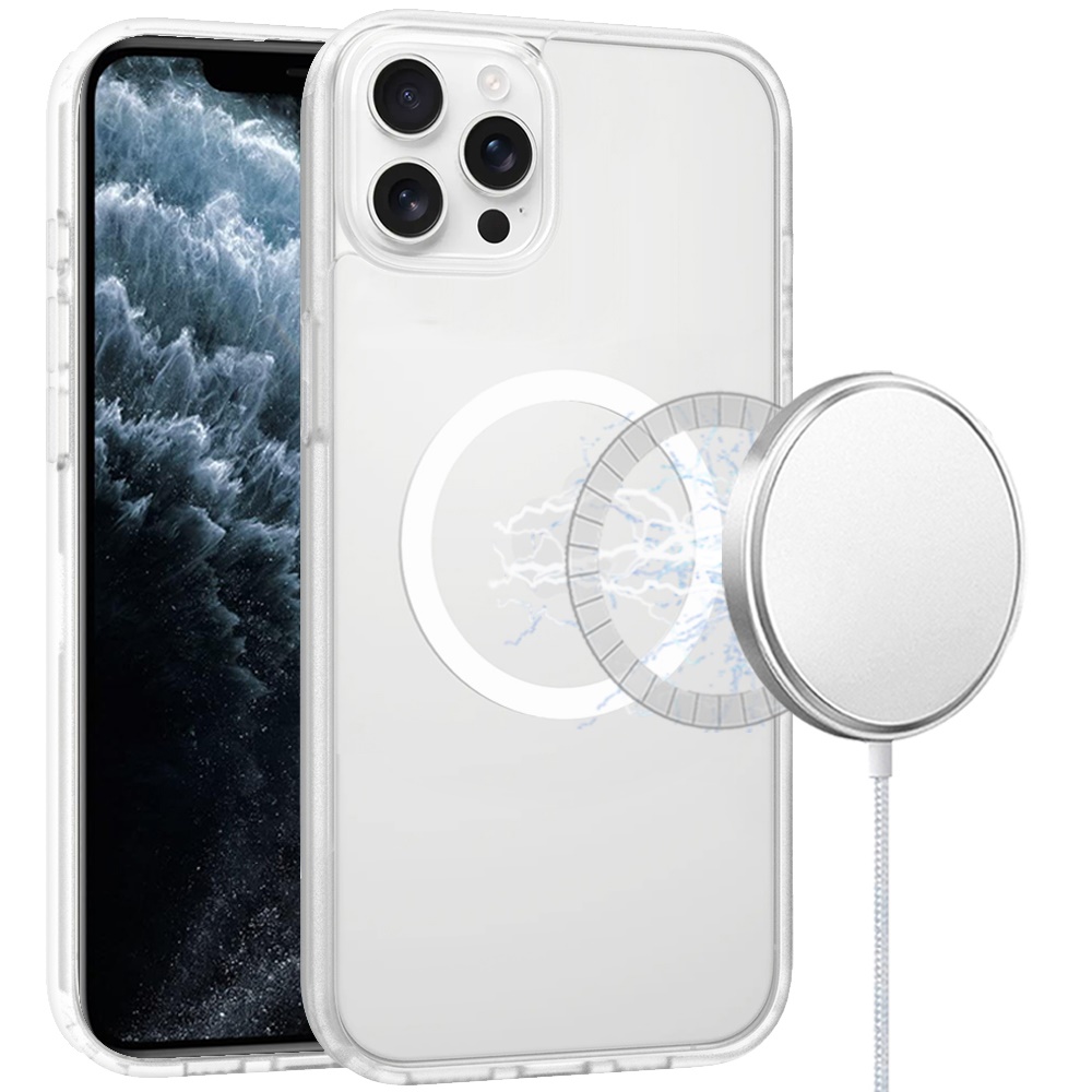 For iPhone 11 PRO XI 5.8inch [Magnetic Circle] Smooth Safe Matte Feel Hybrid Case - Clear