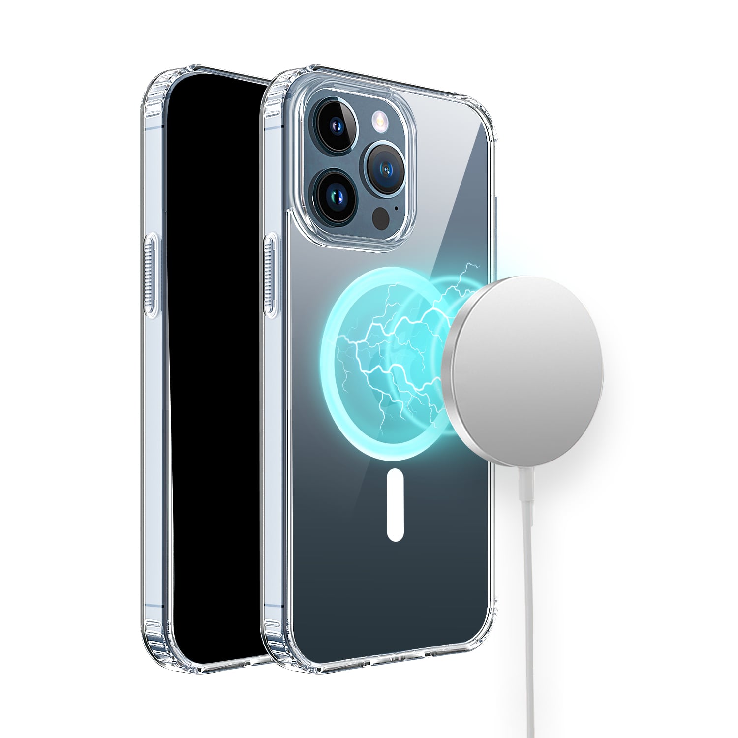 For iPhone XR TRUE Transparent [Magnetic Circle] Shockproof Hybrid - Clear