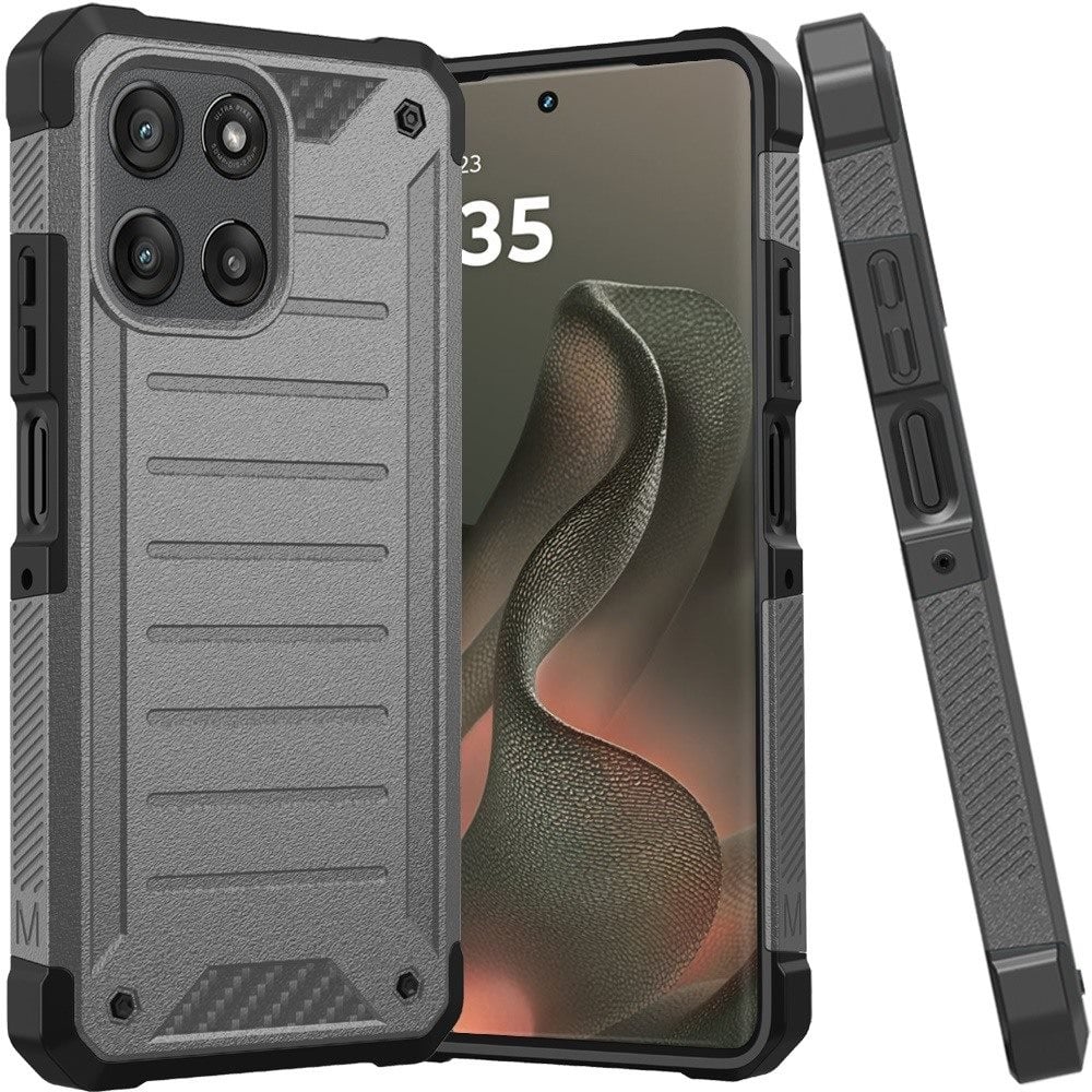 For Motorola Moto Edge 2026 Premium Tough Lined Design Hybrid Case Cover - Charcoal Grey