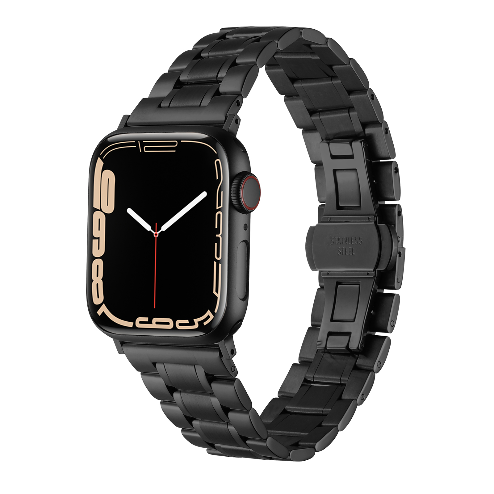 For Apple Watch Size Ultra 49/42/44/45mm Executive Metal Watch Band - Black