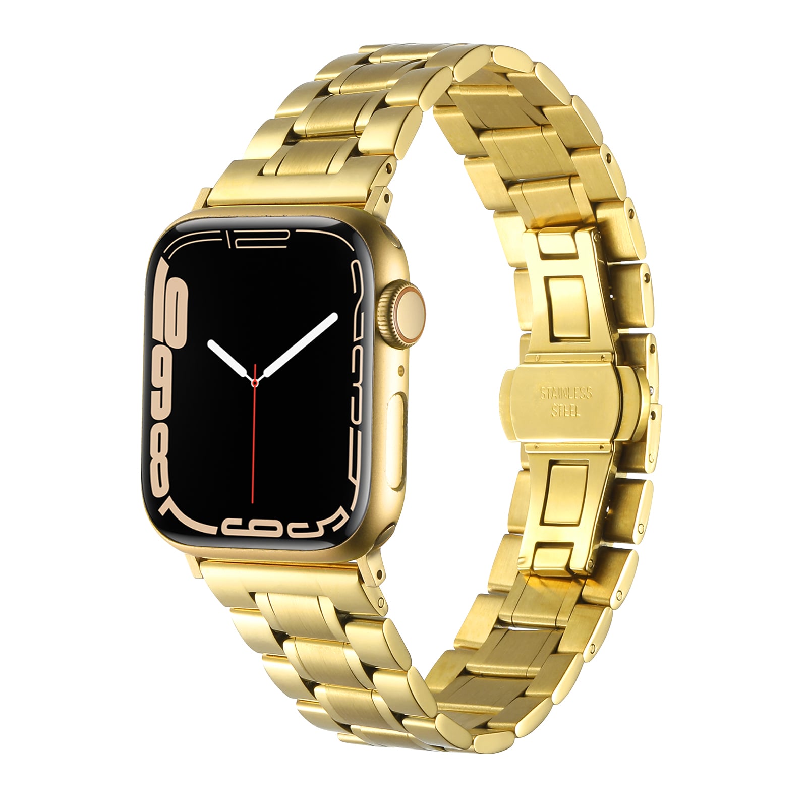 For Apple Watch Size Ultra 49/42/44/45mm Executive Metal Watch Band - Gold