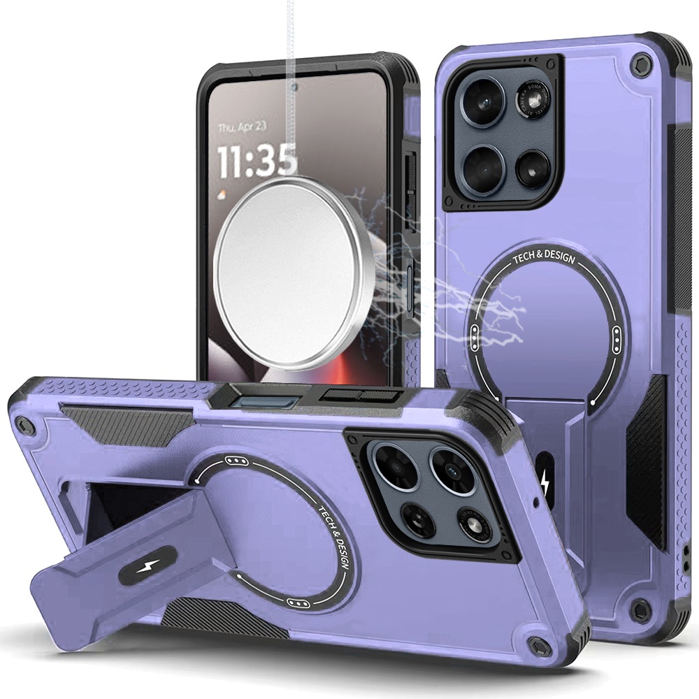 For Moto G Stylus 5G 2025 Sturdy Bracket Kickstand Magnetic Hybrid - Purple