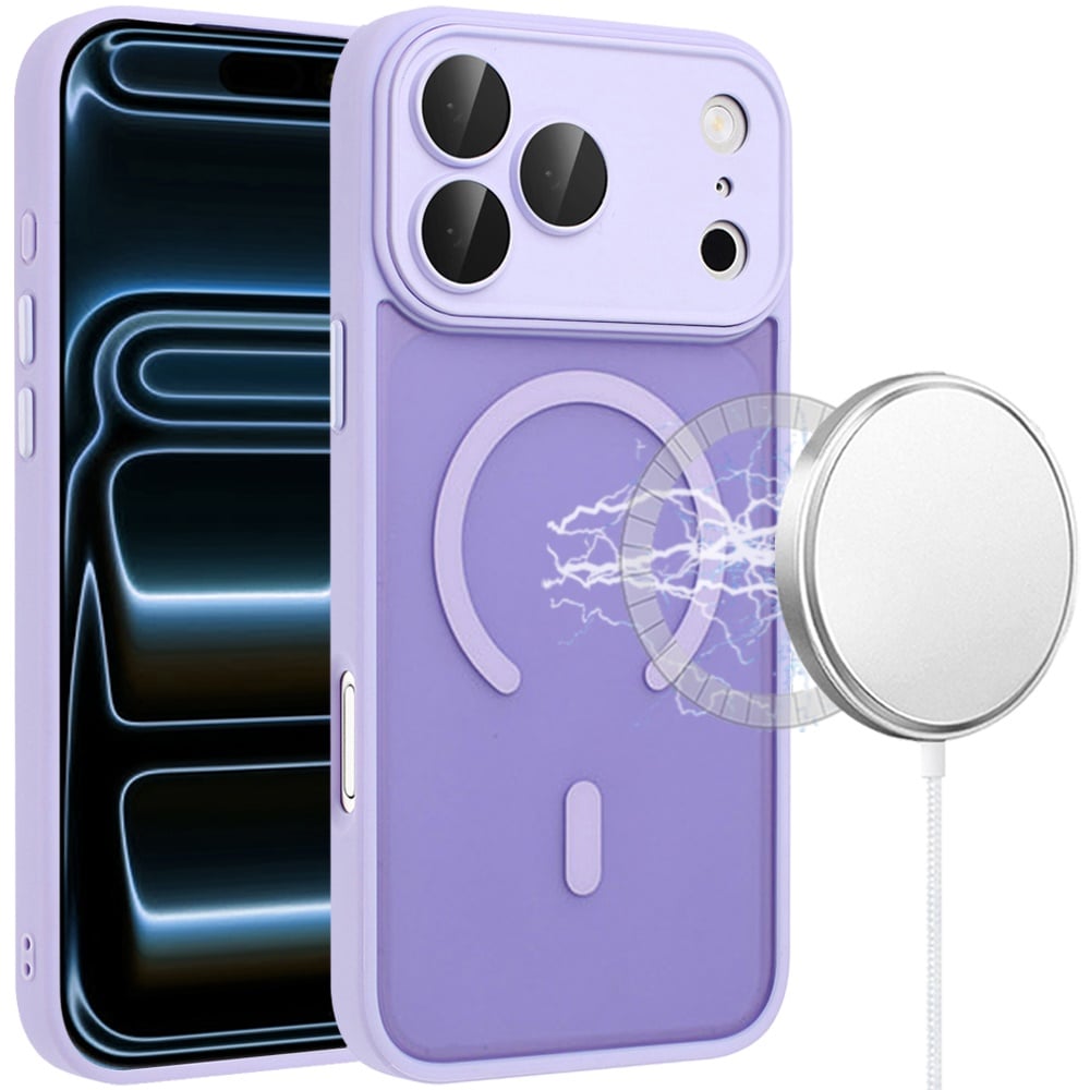 For Samsung Galaxy A27 Matte Frosted Magnetic Hybrid Case with Covered Camera Protection - Light Pur