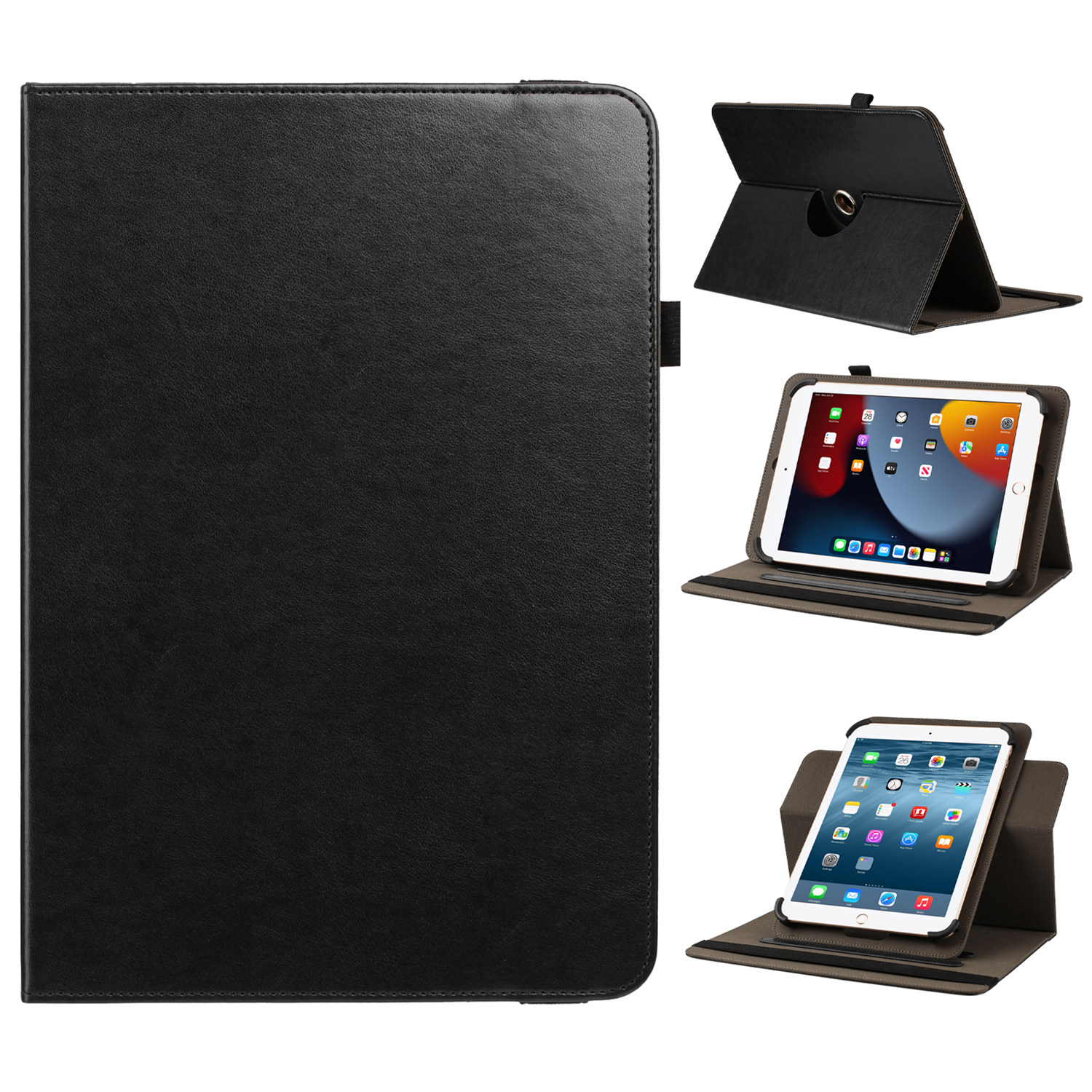 For TCL Tab 10 NXT Tablet Universal Leather Case Cover - Black