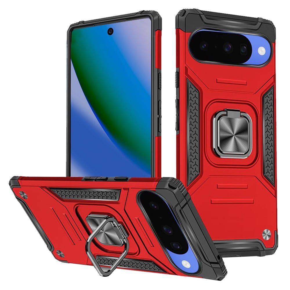 For Google Pixel 11 / 11 Pro Robust Magnetic Kickstand Hybrid Case Cover - Red