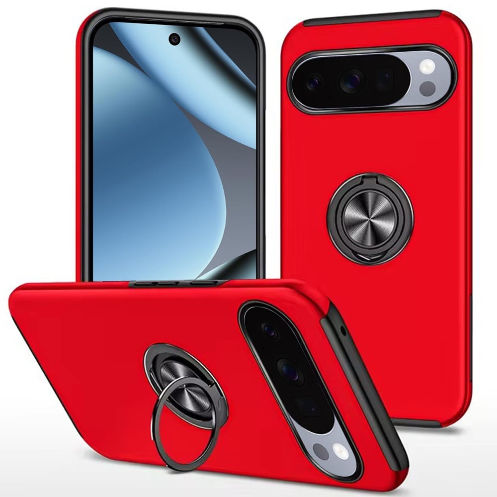 For Google Pixel 11 Pro XL CHIEF Oil Painted Magnetic Ring Stand Hybrid Case Cover - Red