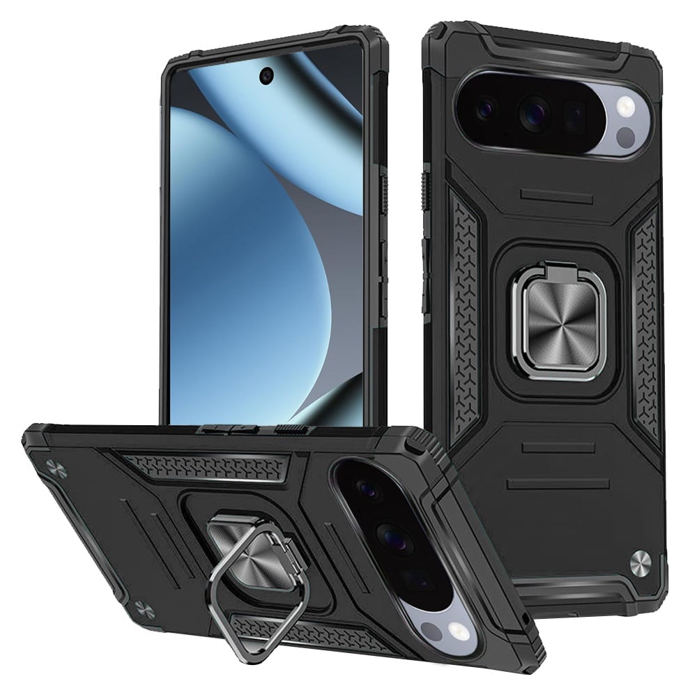 For Google Pixel 11 Pro XL Robust Magnetic Kickstand Hybrid Case Cover - Black