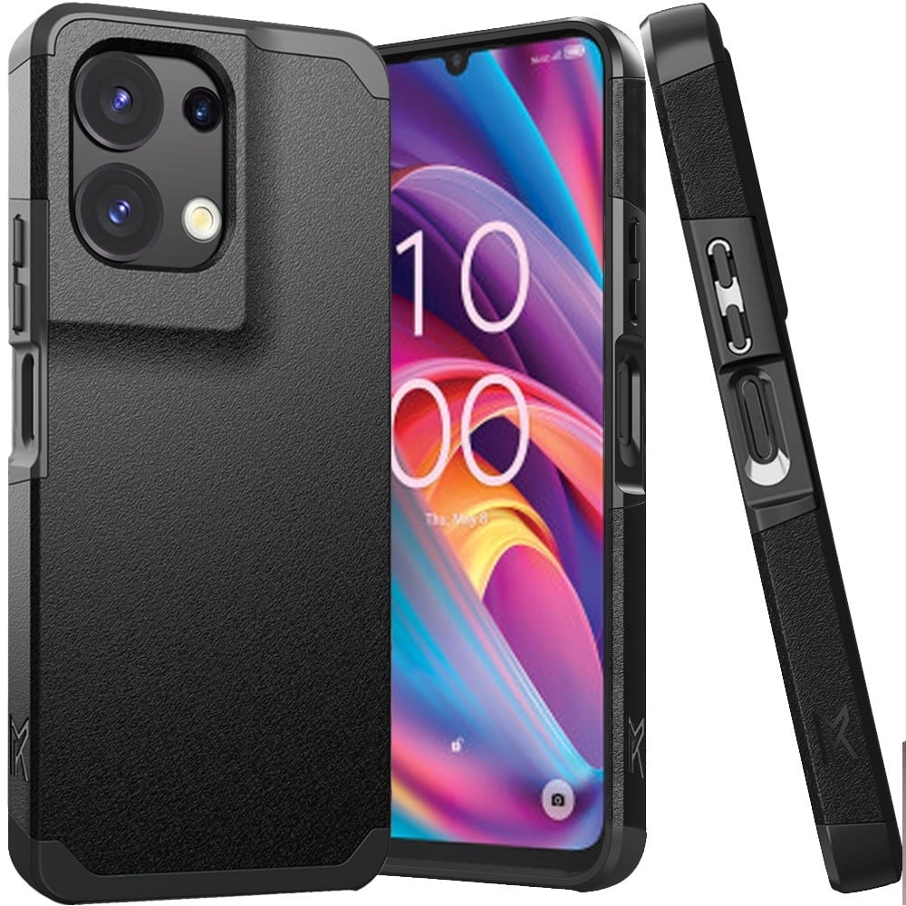 For TCL K32 / K33 5G Tough Strong Hybrid (Magnet Mount Friendly) Case Cover - Black