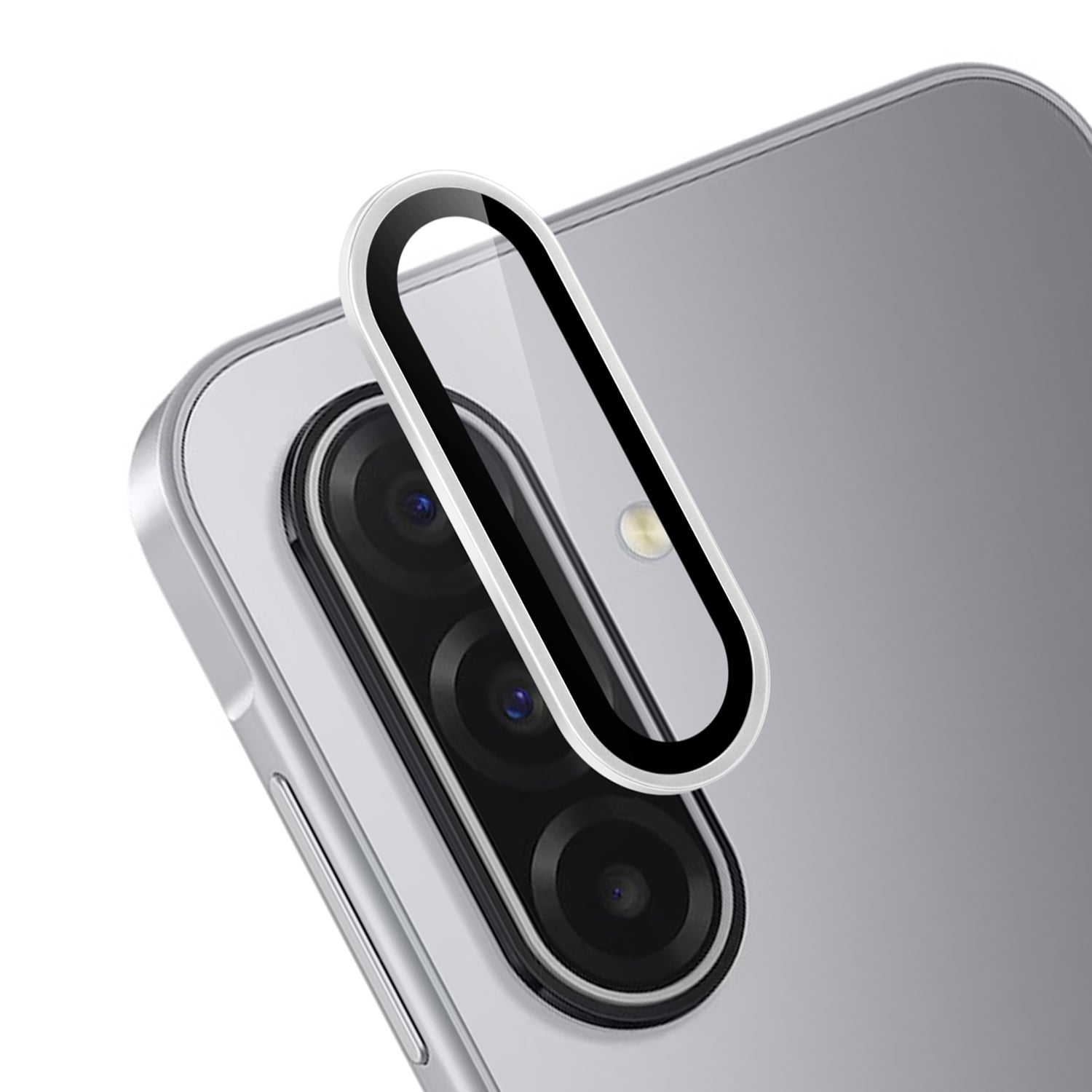 For Samsung Galaxy A37 Camera Metal Tempered Glass - Silver
