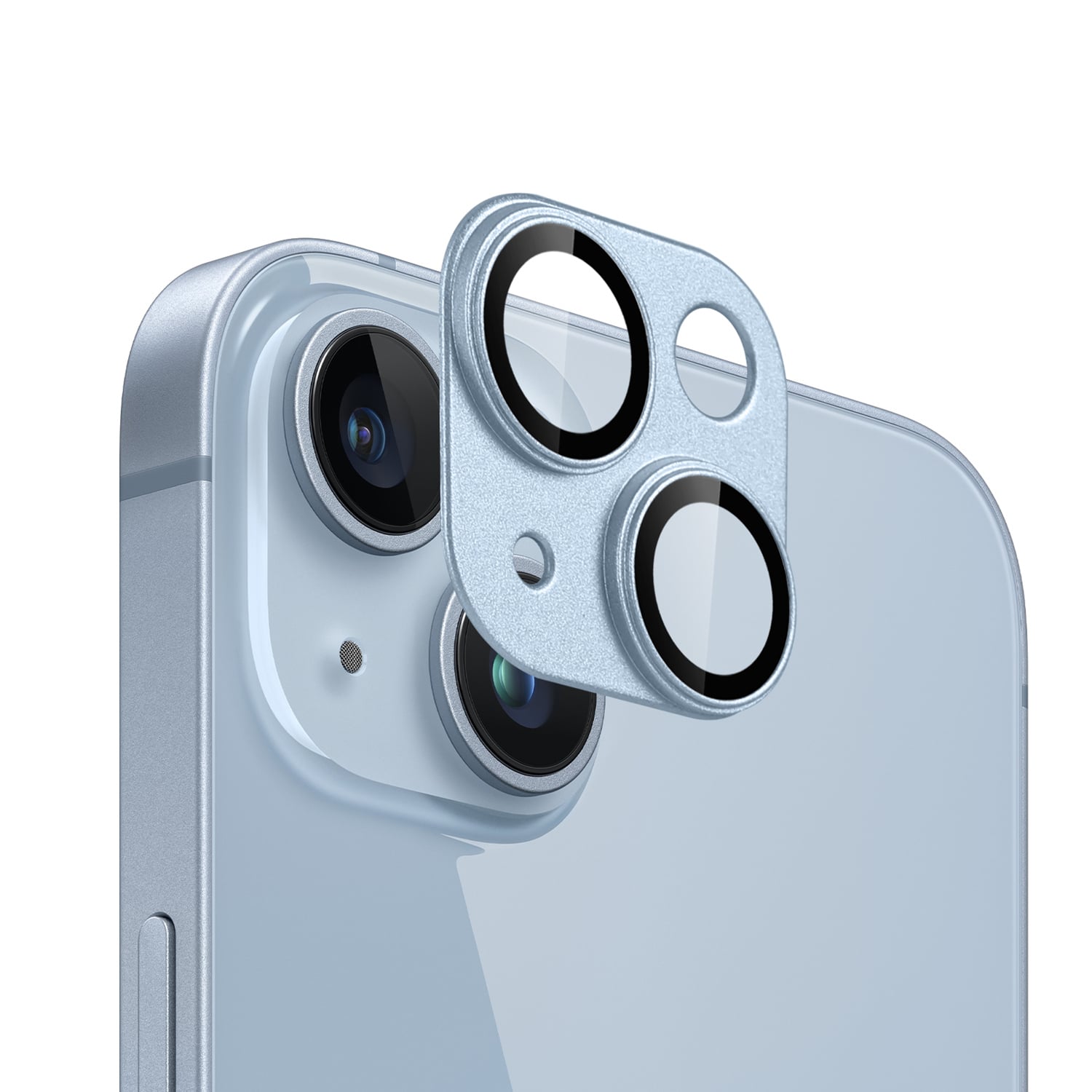 For iPhone 14 Camera Metal Tempered Glass - Blue