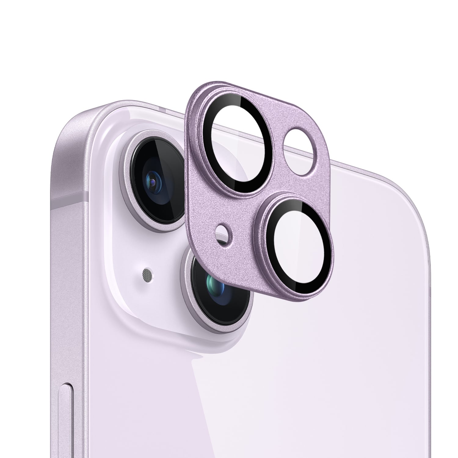 For iPhone 14 Camera Metal Tempered Glass - Light Purple