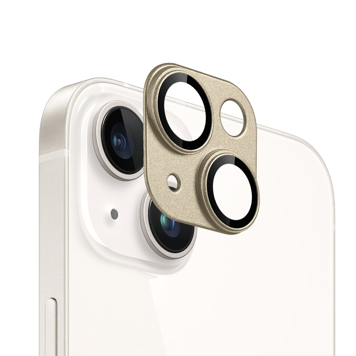 For iPhone 14 Camera Metal Tempered Glass - Desert Gold