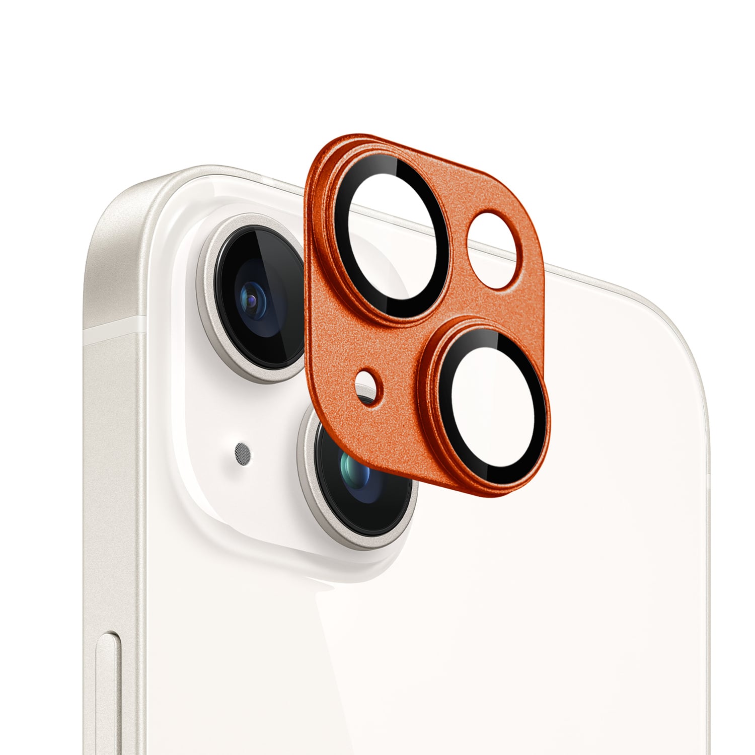 For iPhone 15 Camera Metal Tempered Glass - Cosmic Orange
