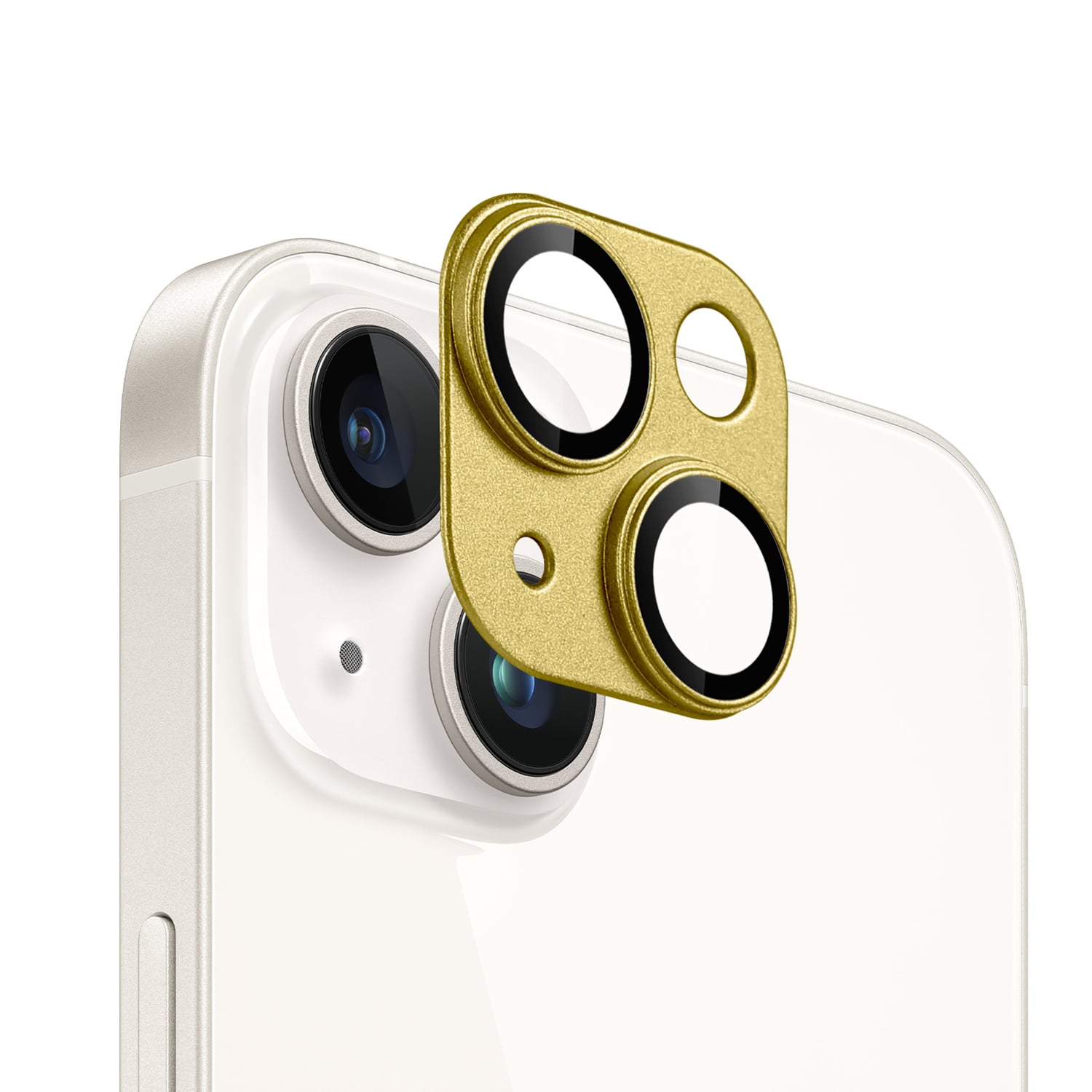 For iPhone 15 Camera Metal Tempered Glass - Gold