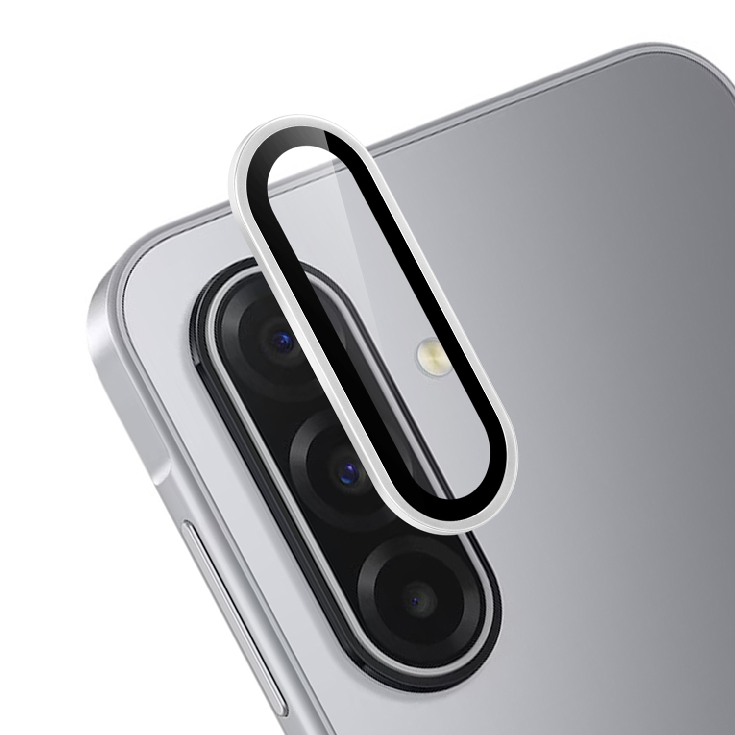 For Samsung Galaxy A27 Camera Metal Tempered Glass - Silver