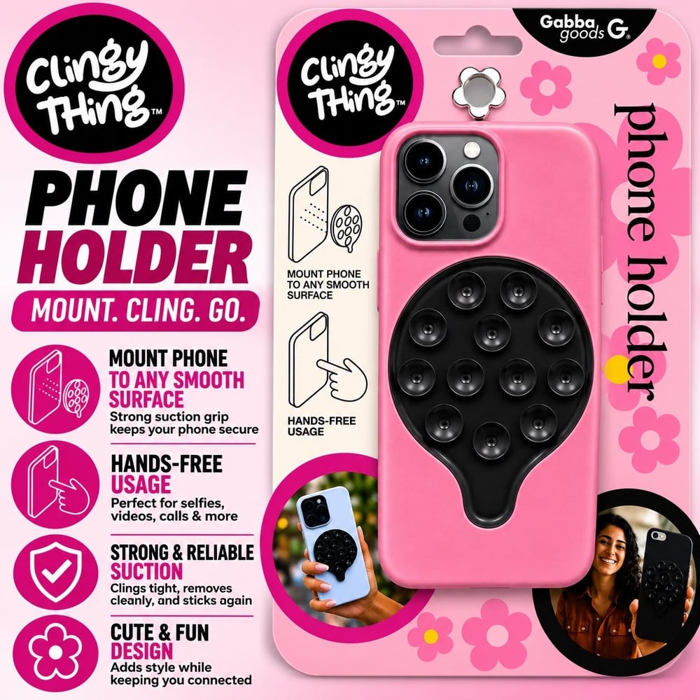 MAGNETIC SUCTION PHONE MOUNT - GG-MSSM-BLK - CLINGY THING BLACK (E13 SUCTION 2)