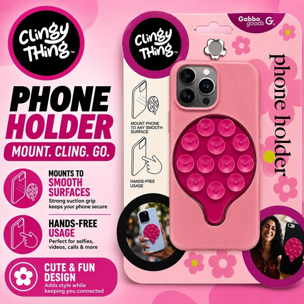 MAGNETIC SUCTION PHONE MOUNT - GG-MSSM-PNK - CLINGY THING PINK (E13 SUCTION 1)