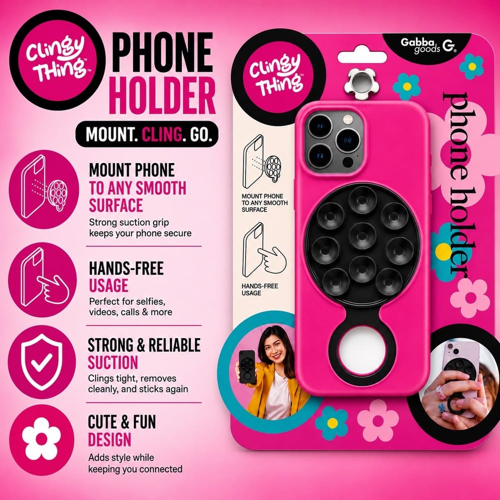 MAGNETIC SUCTION PHONE MOUNT - GG-OCTL-BLK RING BLACK (E13 SUCTION 5)
