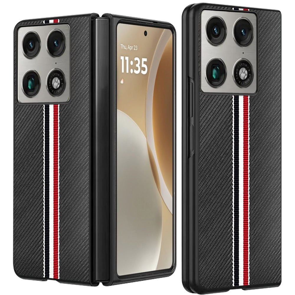 For Motorola Razr Fold 2026 Velvet Fabric Flip Phone Premium PU Vegan Leather - Black