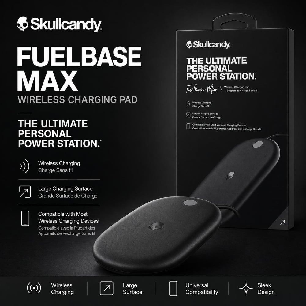 Skullcandy Fuelbase Max Qi Wireless Charging Pad Black (D0)