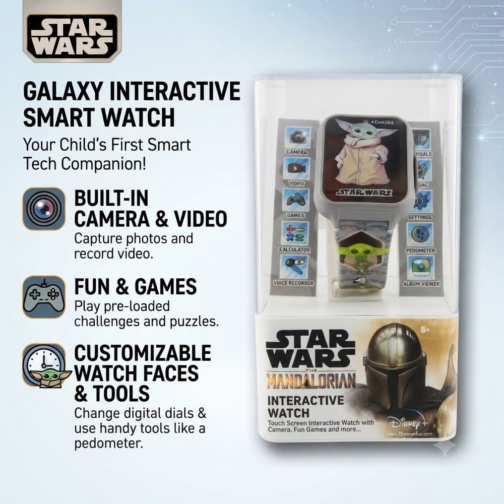 Star Wars GROGU Smart Watch with Camera Games Video Music and More (E2 KIDS-3)