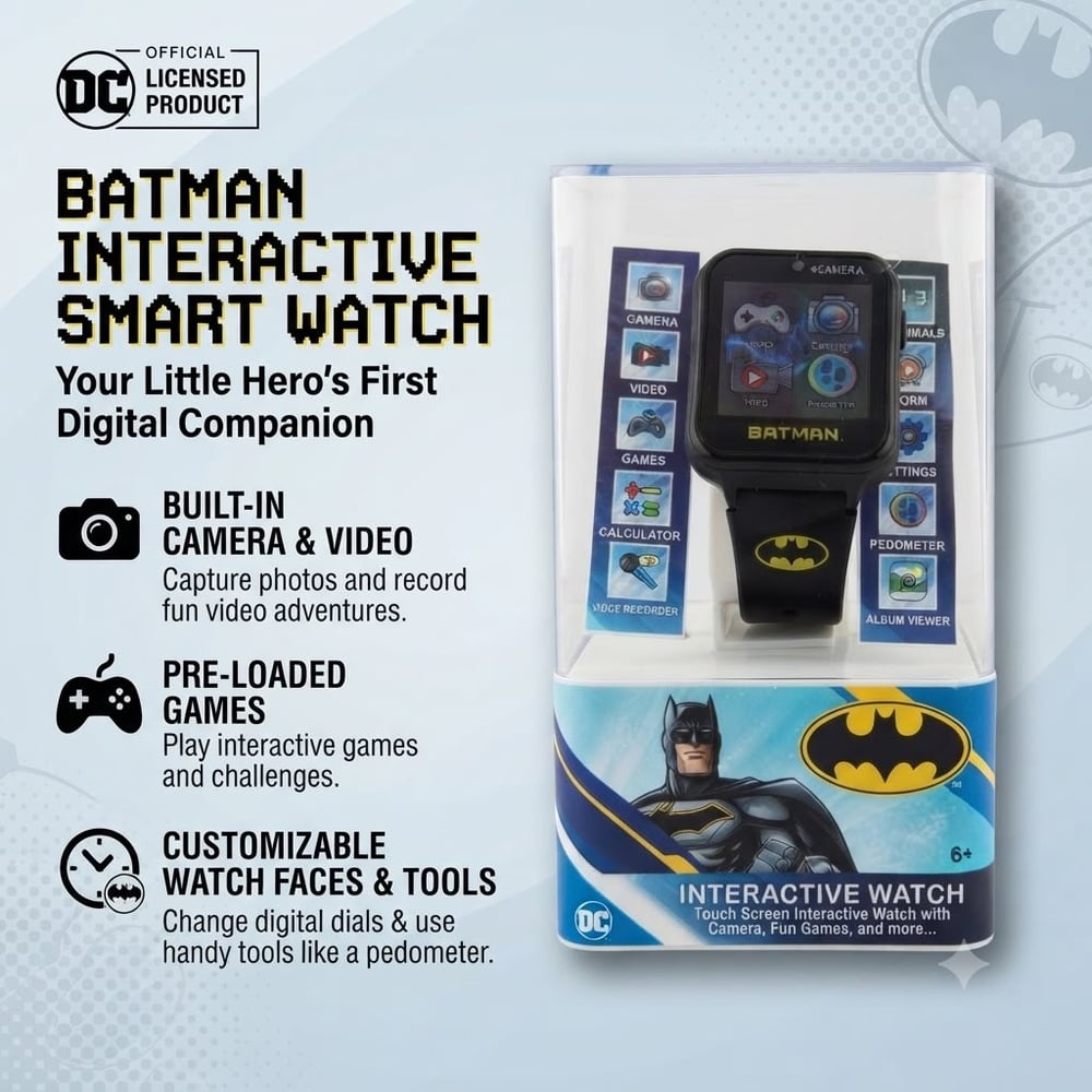 Batman Interactive Smart Watch with Camera Games Video Music and More (E2 KIDS-8)
