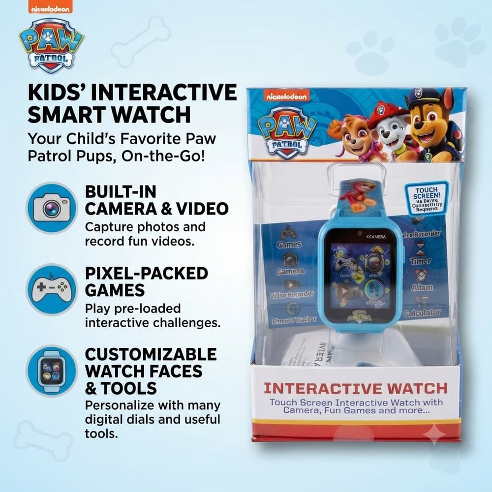 Paw Patrol Interactive Smart Watch with Camera Games Video Music and More (E2 KIDS-9)