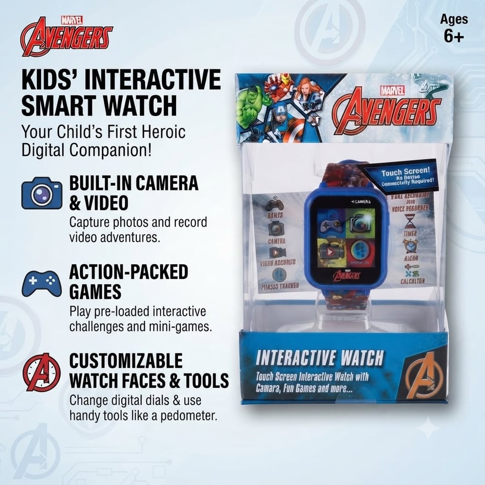 Marvel Avengers Interactive Smart Watch with Camera Games Video Music and More (E2 KIDS-10)