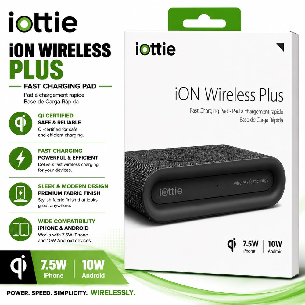 iOttie iON Wireless Plus Fast Charging Pad - CHWRIO105GR - GREY (B0 iOttie-F)