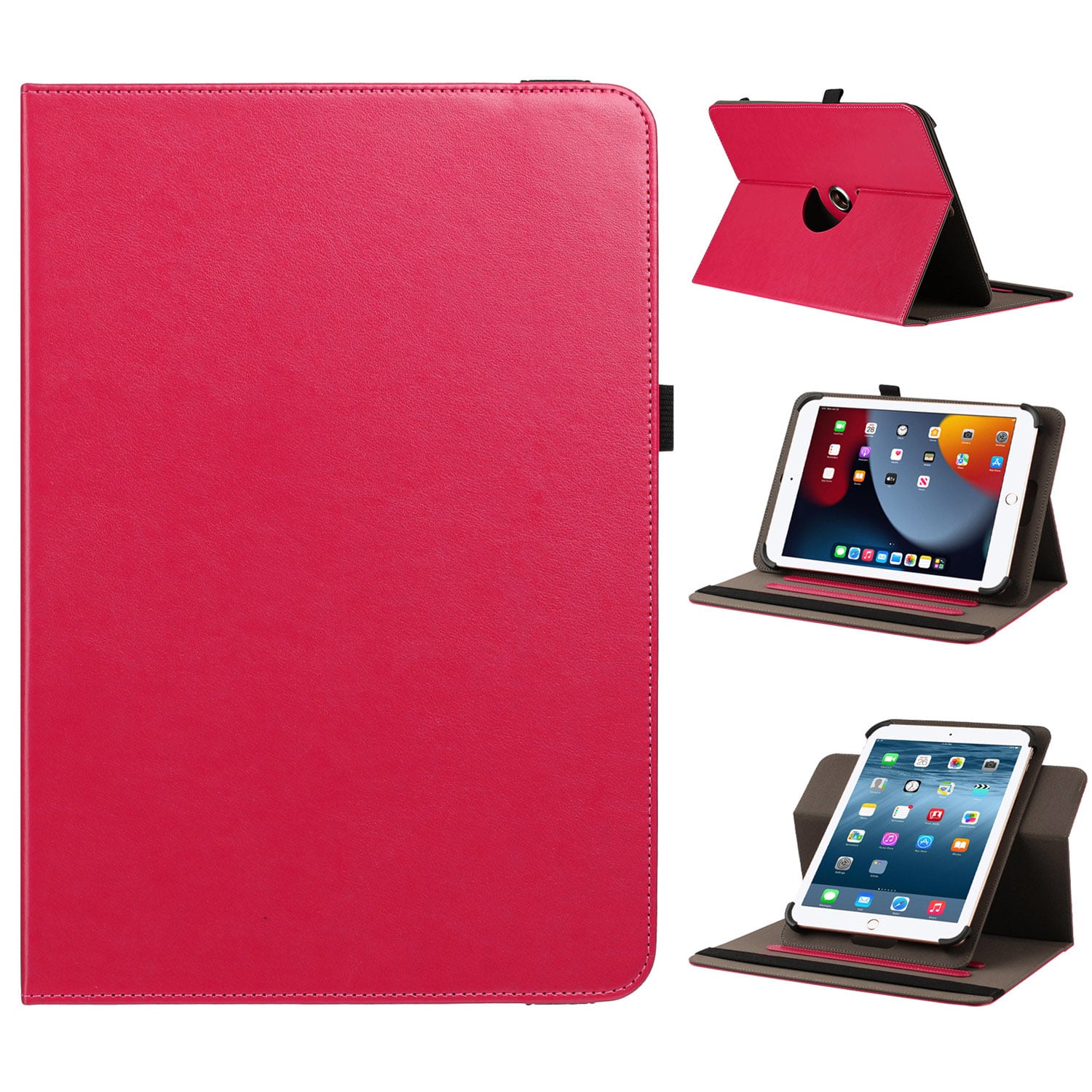 For Moto Pad 2026 11inch Tablet Universal Leather Case Cover - Hot Pink