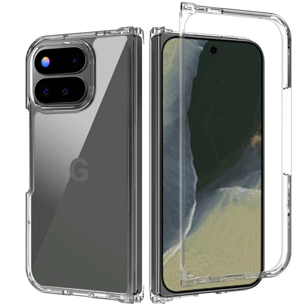 For Google Pixel 11 Pro Fold Clear Transparent Hybrid Case Cover - Clear PC + Clear TPU