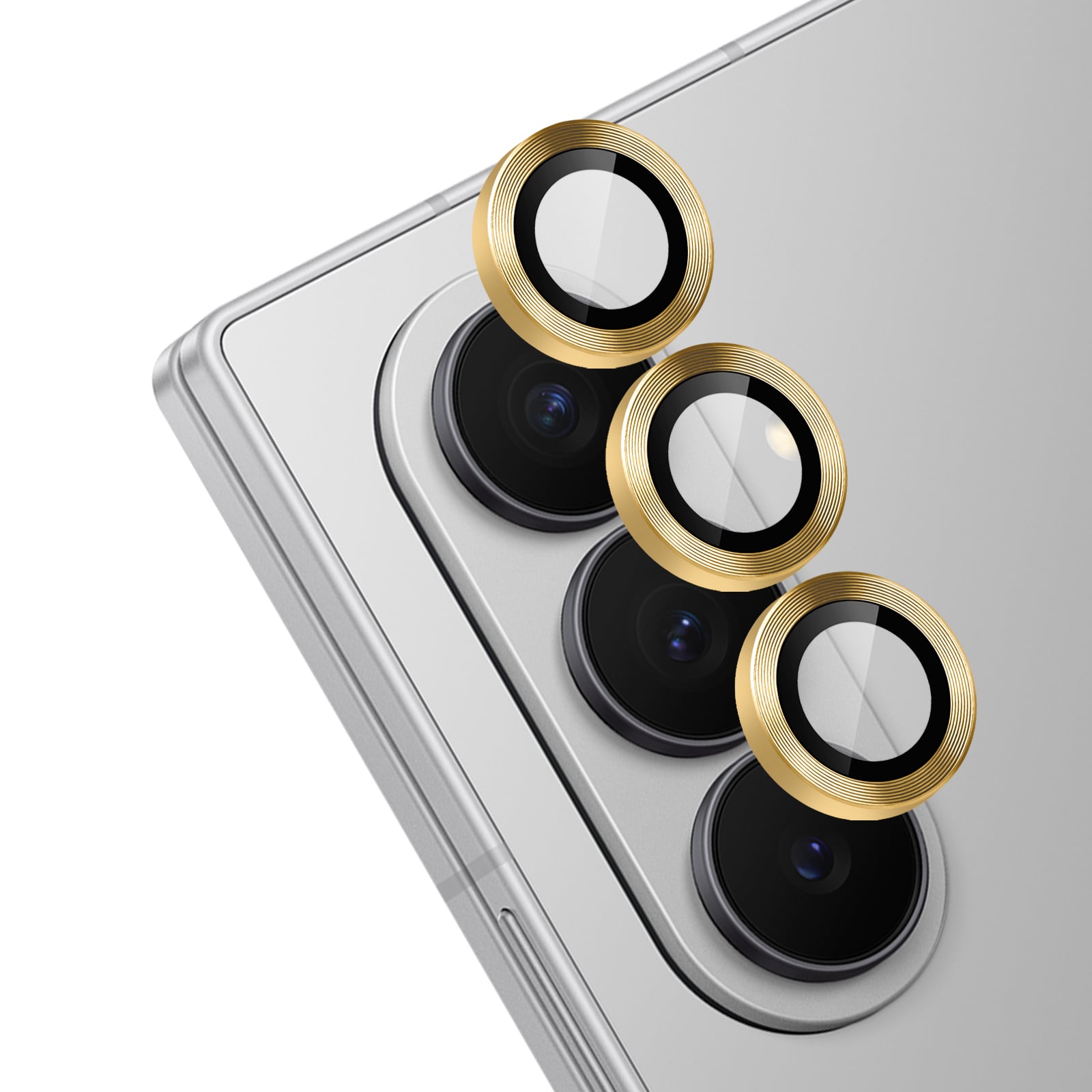 For Samsung Z Fold 8 Camera Metal Tempered Glass - Gold