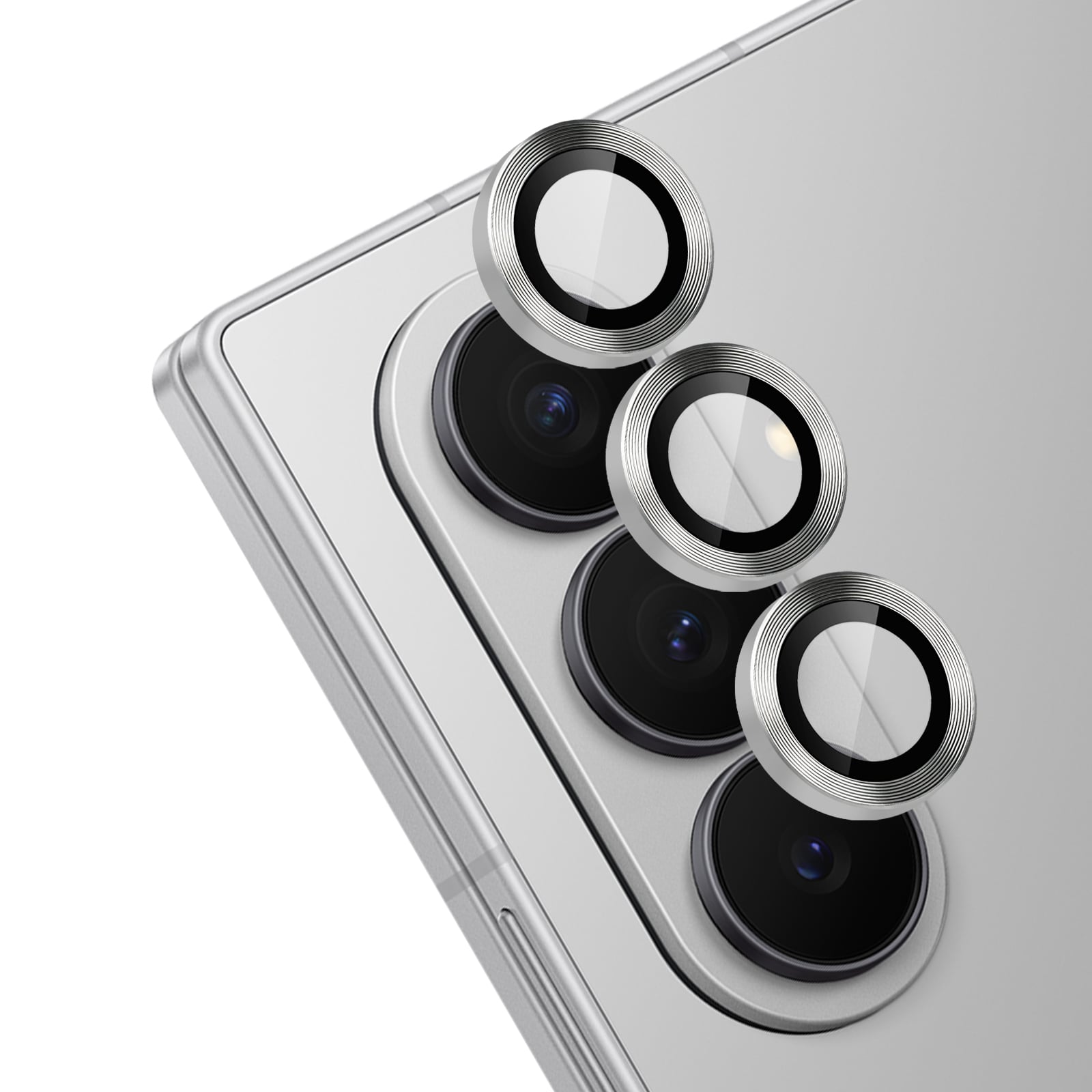 For Samsung Z Fold 8 Camera Metal Tempered Glass - Silver