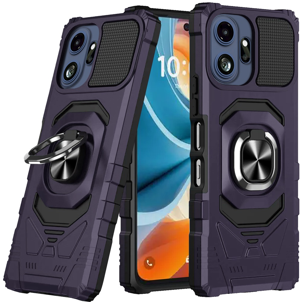 For TCL NXTPAPER 70 Pro Robotic Hybrid with Magnetic Ring Stand Case Cover - Dark Purple