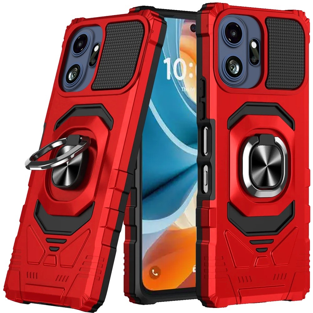 For TCL NXTPAPER 70 Pro Robotic Hybrid with Magnetic Ring Stand Case Cover - Red