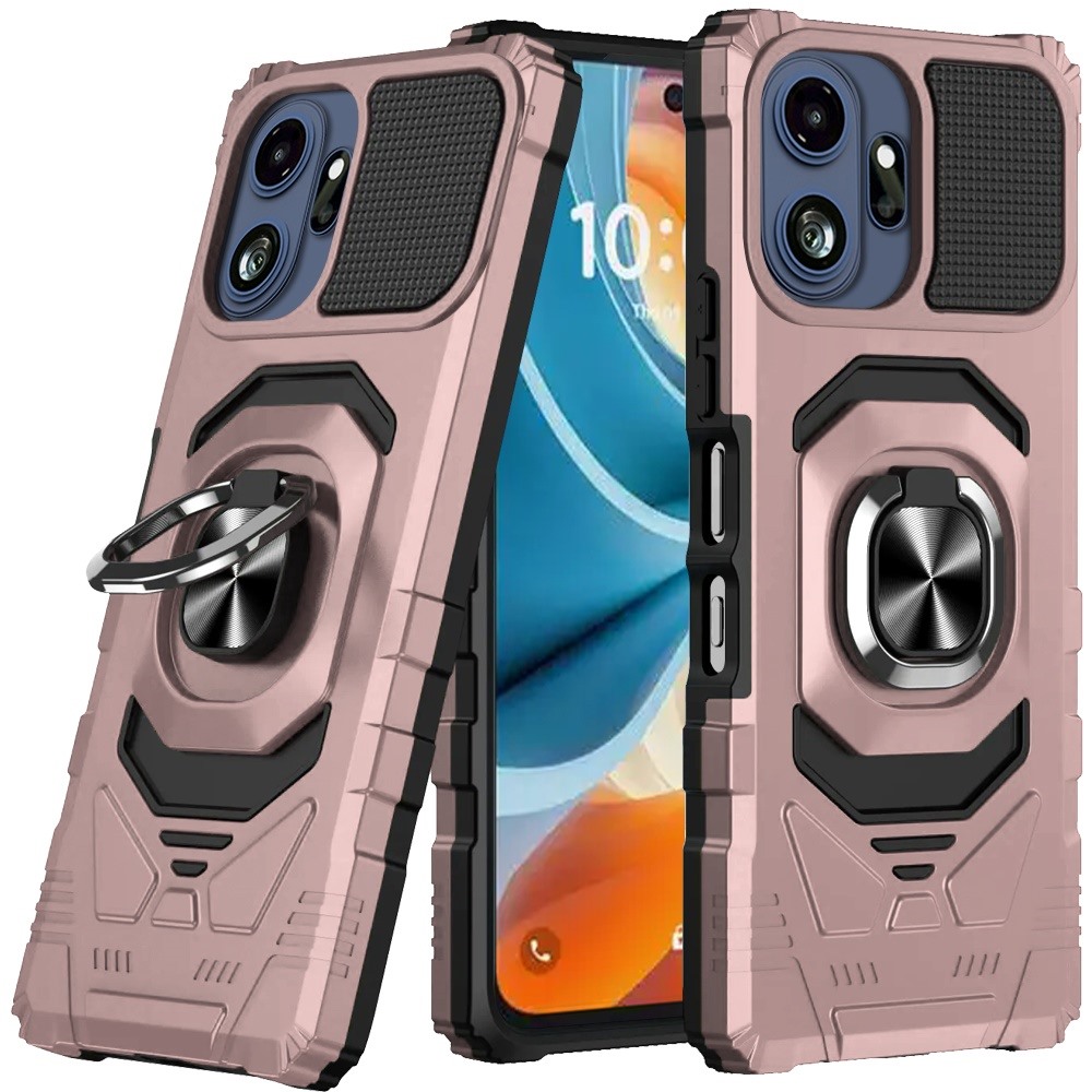 For TCL NXTPAPER 70 Pro Robotic Hybrid with Magnetic Ring Stand Case Cover - Rose Gold