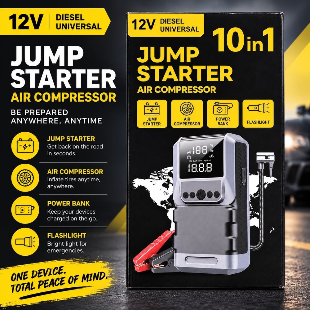 Scatach 10 In 1 Jump Starter And Air Compressor Portable Power Bank (LANE B/C TOP)