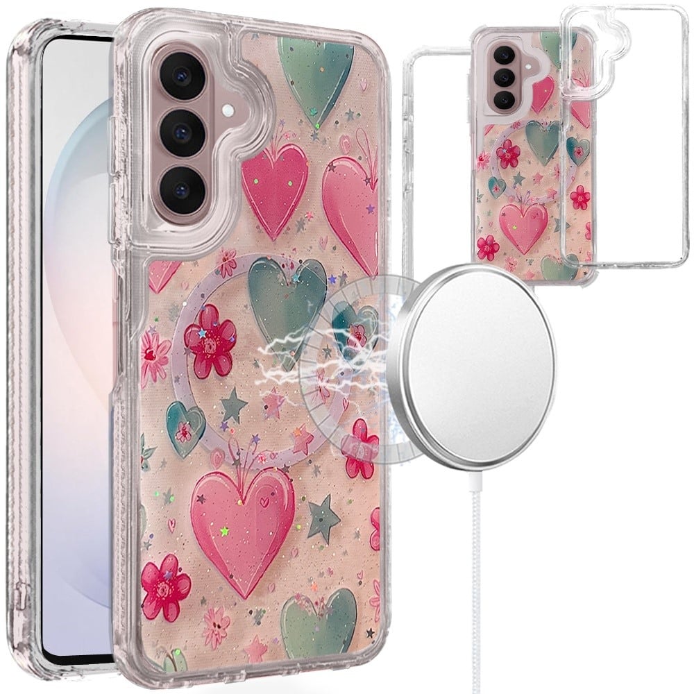 For Samsung Galaxy s26 FE / s25 FE Fashion Printed Magnetic Design Hybrid Case - Sweet Hearts