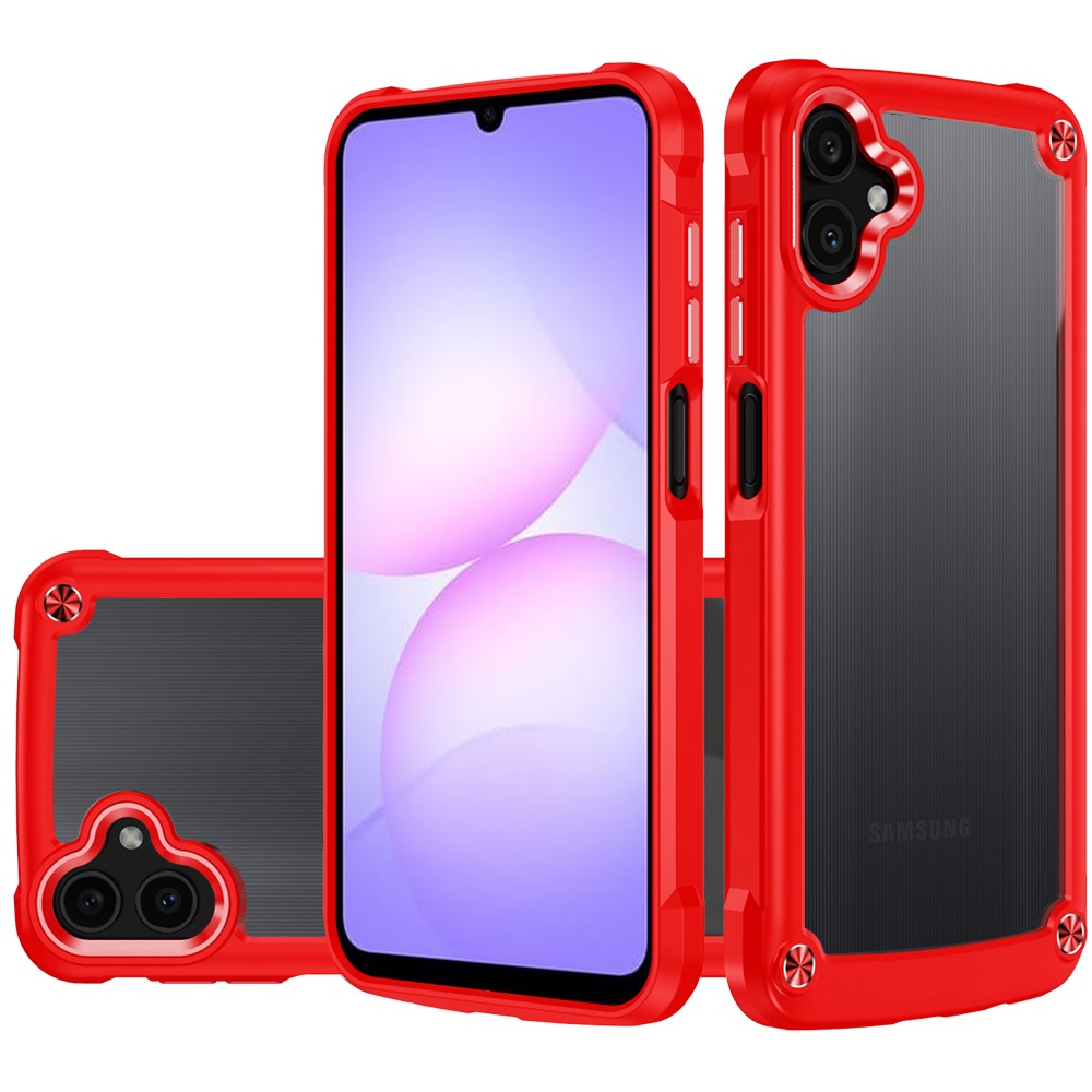 For Samsung A08 4G / 07 4G / 07 5G Ultimate CaseX Transparent Hybrid Case with Metal Buttons And Cam